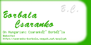 borbala csaranko business card